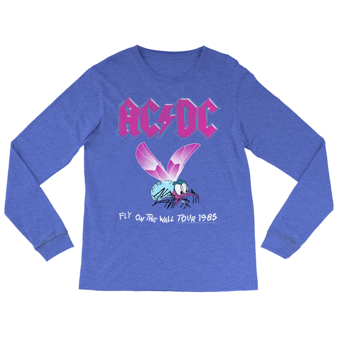 AC/DC Heather Long Sleeve Shirt | Fly On The Wall Tour 1985 ACDC Shirt