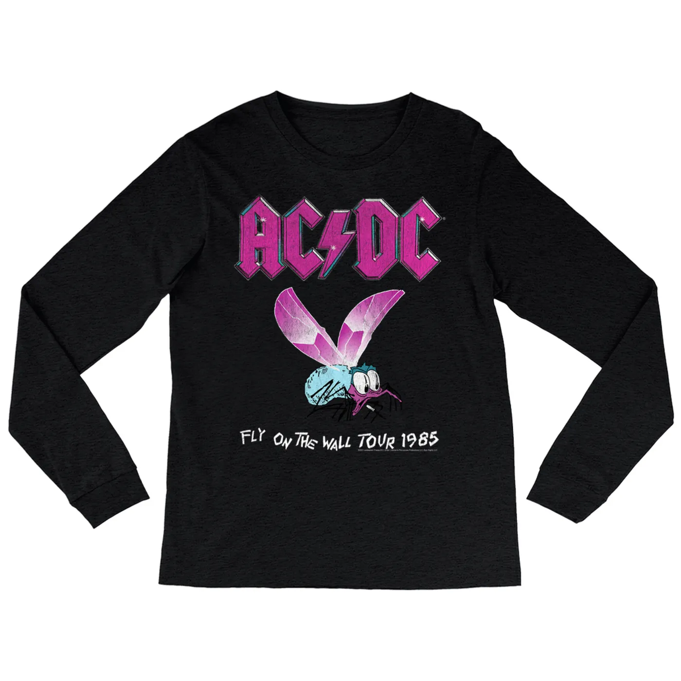 AC/DC Heather Long Sleeve Shirt | Fly On The Wall Tour 1985 ACDC Shirt