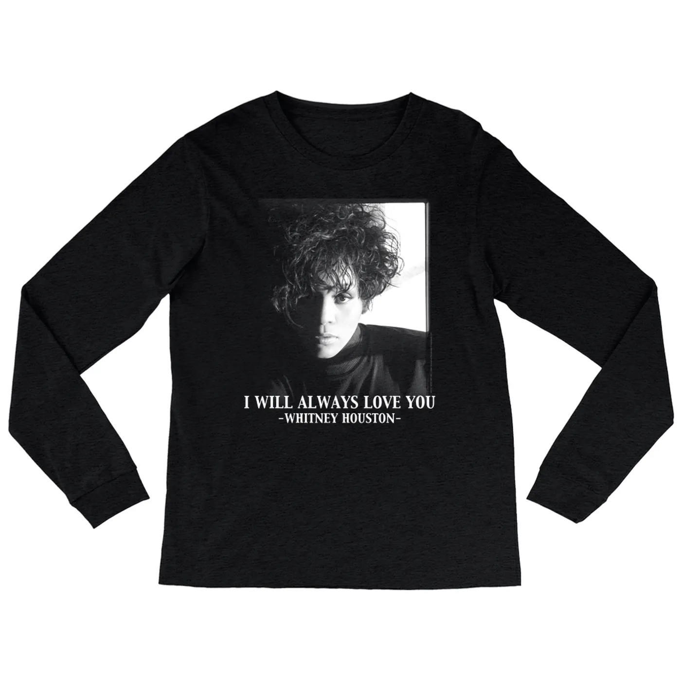 Whitney Houston Heather Long Sleeve Shirt | I Will Always Love You Album Photo Image Whitney Houston Shirt