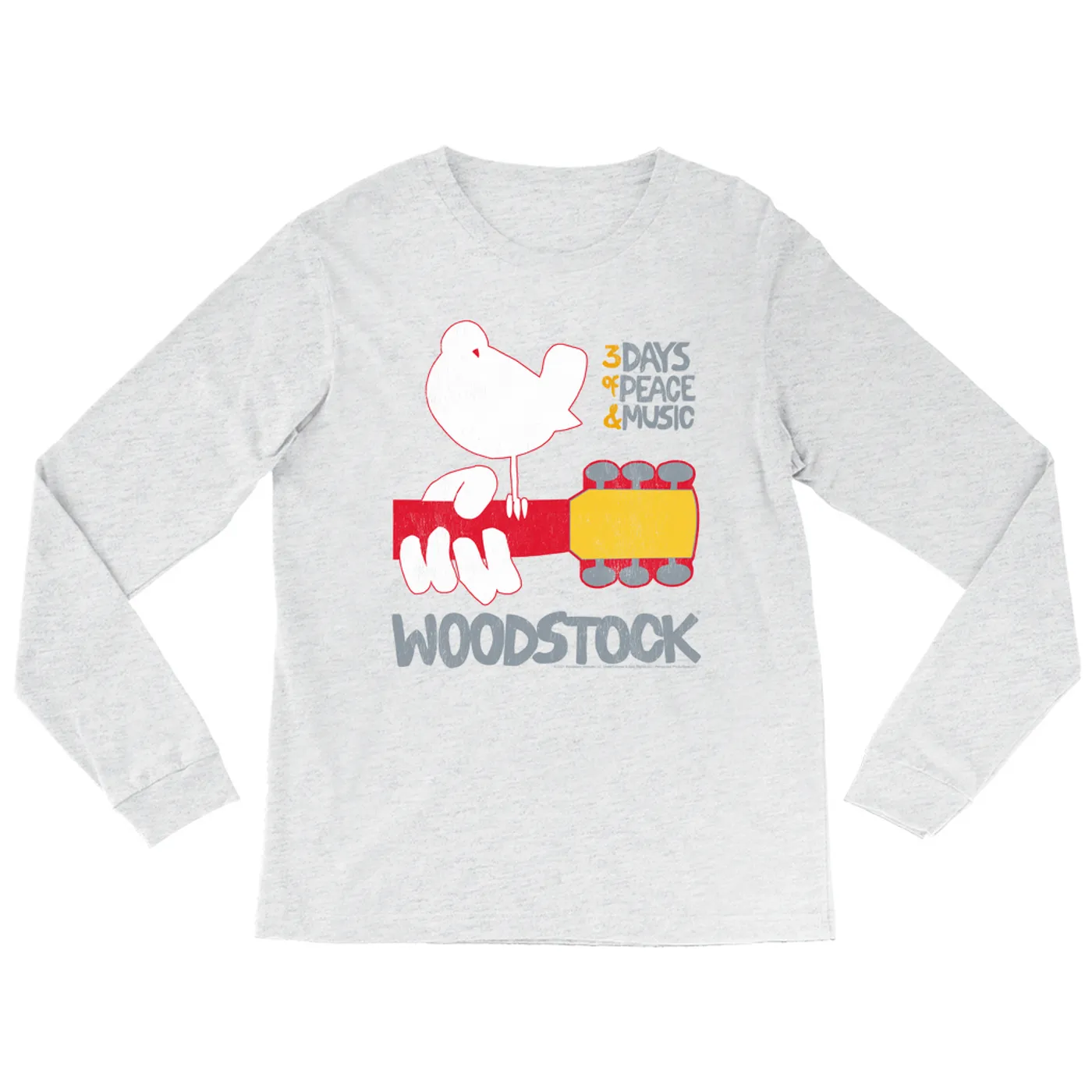 Woodstock Heather Long Sleeve Shirt | 3 Days Of Peace And Music Logo Woodstock Shirt