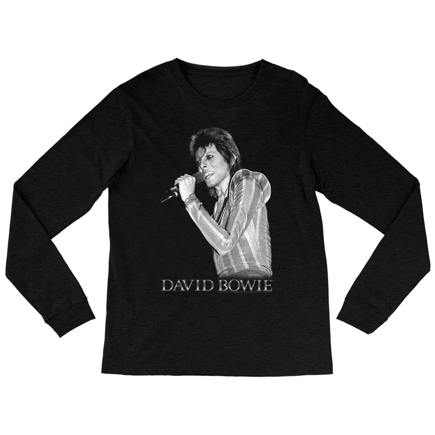 David Bowie Heather Long Sleeve Shirt | Ziggy Stardust On Stage Singing David Bowie Shirt (Merchbar Exclusive)
