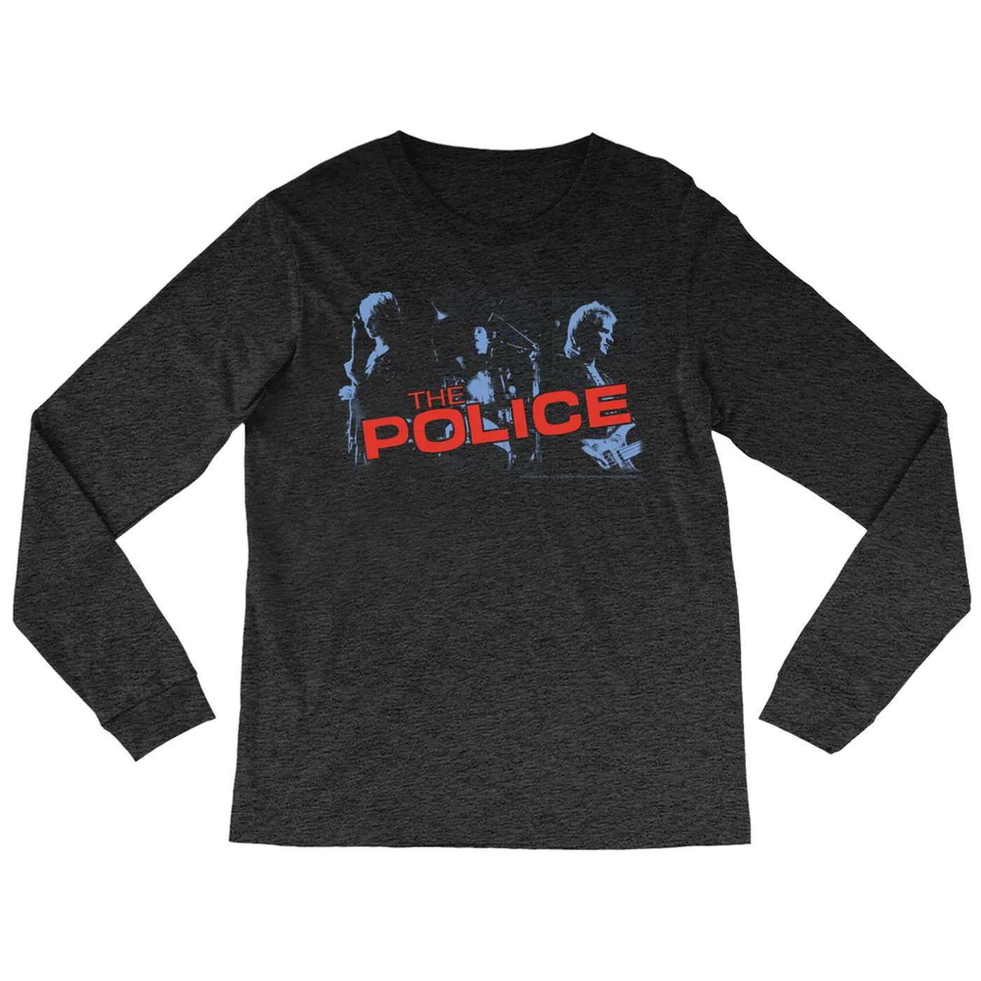 The Police Heather Long Sleeve Shirt | The Police Band Photo And Logo Red The Police Shirt