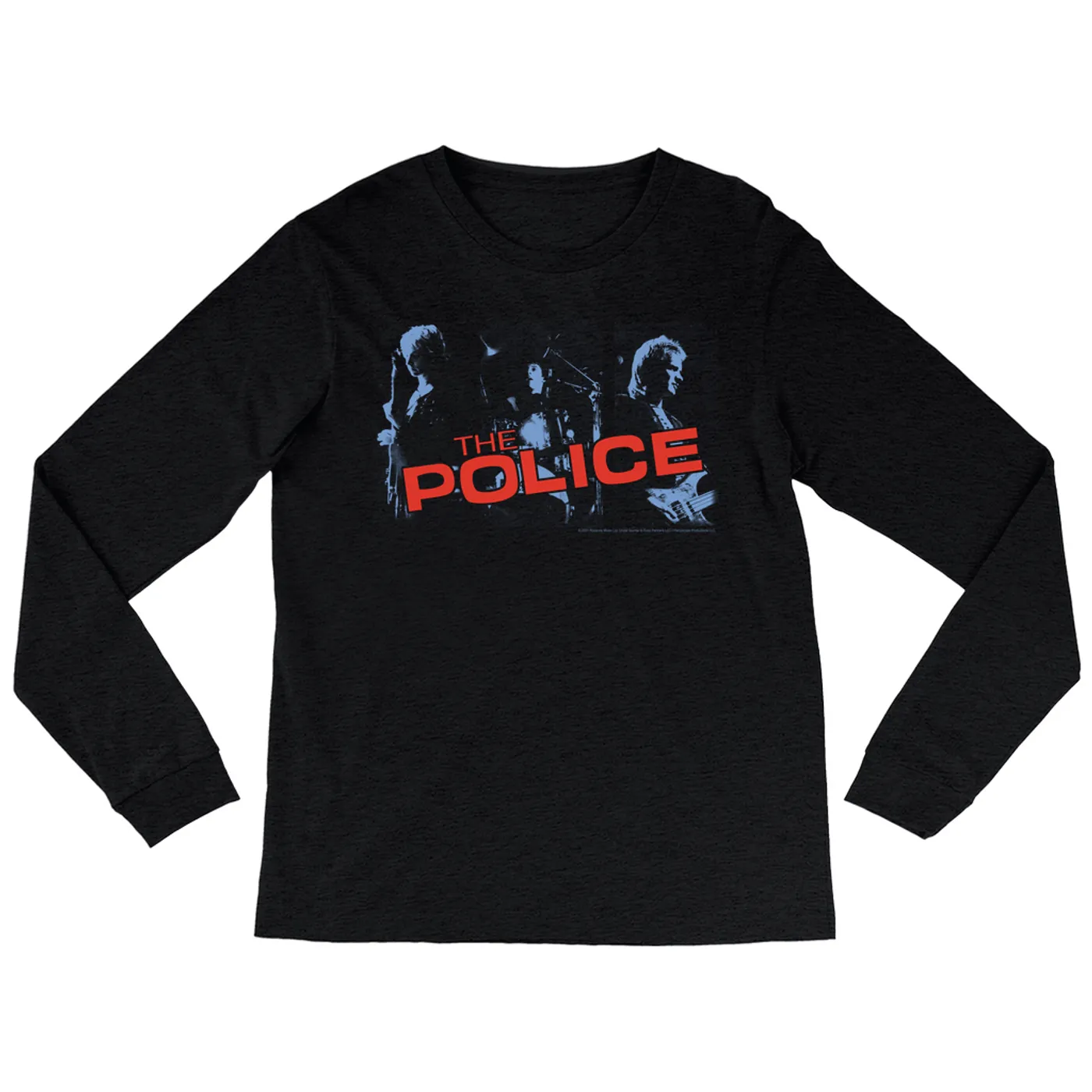 The Police Heather Long Sleeve Shirt | The Police Band Photo And Logo Red The Police Shirt