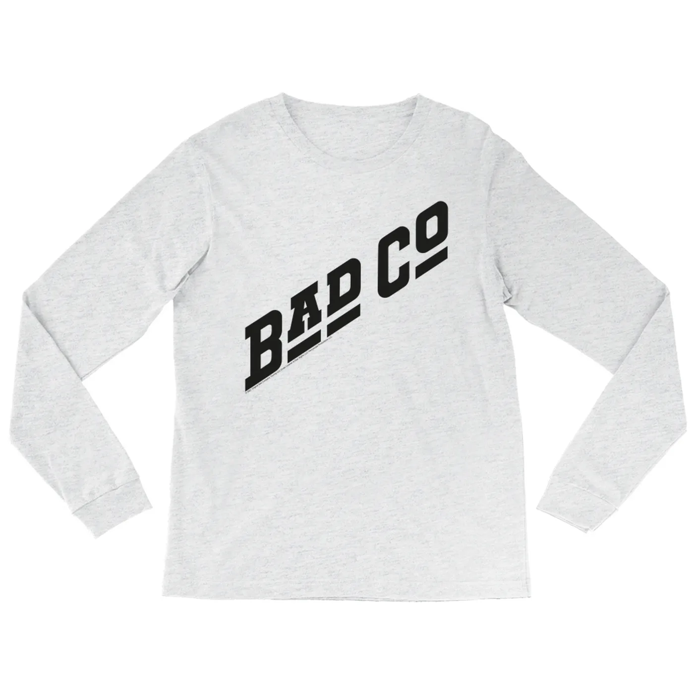 Bad Company Heather Long Sleeve Shirt | Classic Bad Company Logo Black Bad Company Shirt