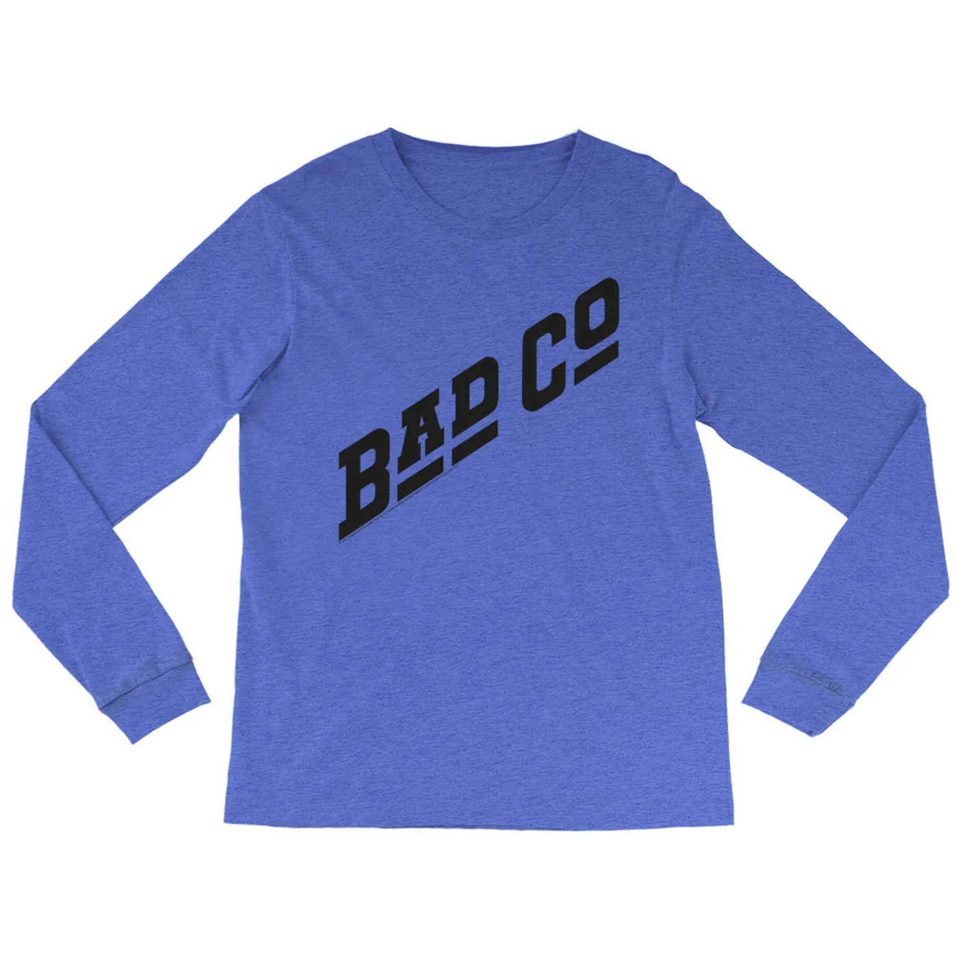 Bad Company Heather Long Sleeve Shirt | Classic Bad Company Logo Black Bad Company Shirt