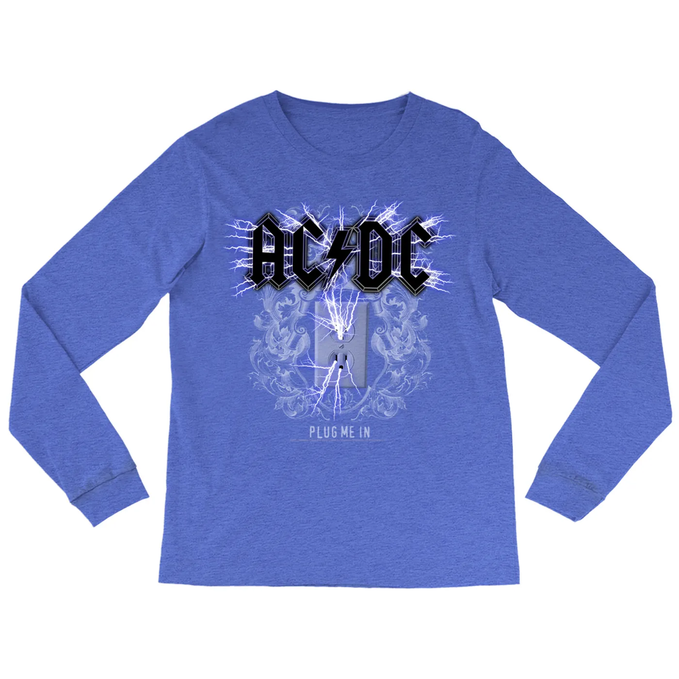 AC/DC Heather Long Sleeve Shirt | Plug Me In Design ACDC Shirt