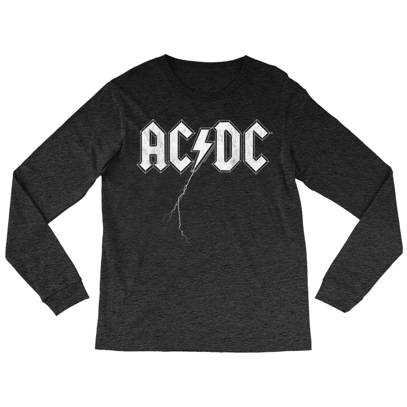 ACDC Heather Long Sleeve Shirt | AC/DC Lightning Strike Logo ACDC Shirt (Merchbar Exclusive)