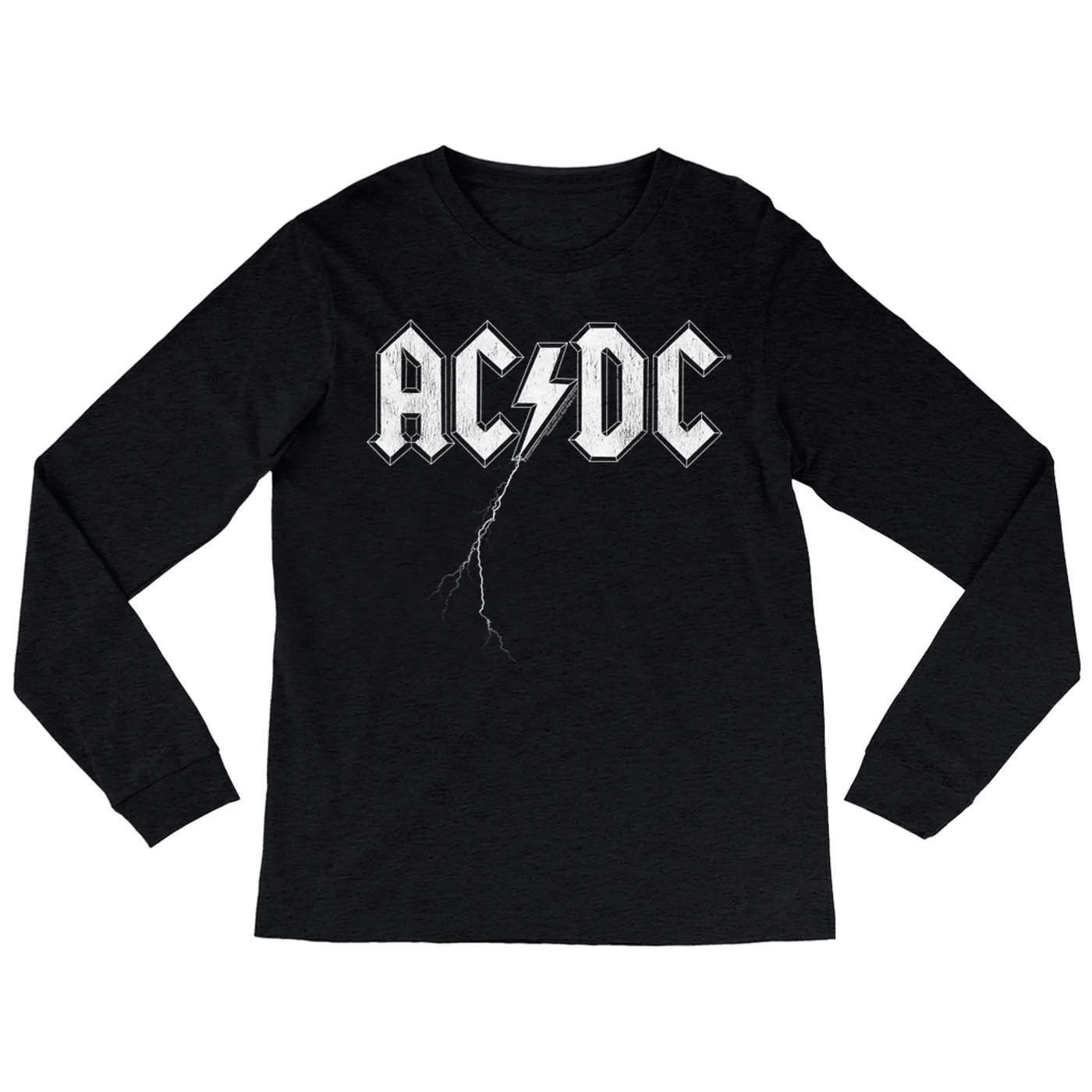 ACDC Heather Long Sleeve Shirt | AC/DC Lightning Strike Logo ACDC Shirt (Merchbar Exclusive)