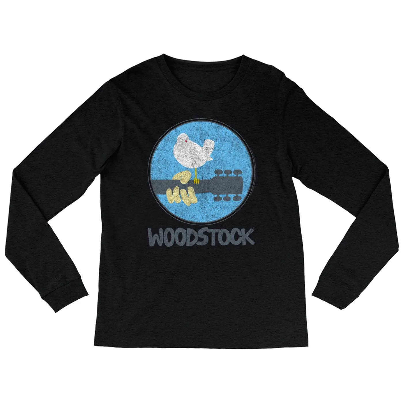 Woodstock Heather Long Sleeve Shirt | Woodstock Bird And Guitar Woodstock Shirt (Merchbar Exclusive)