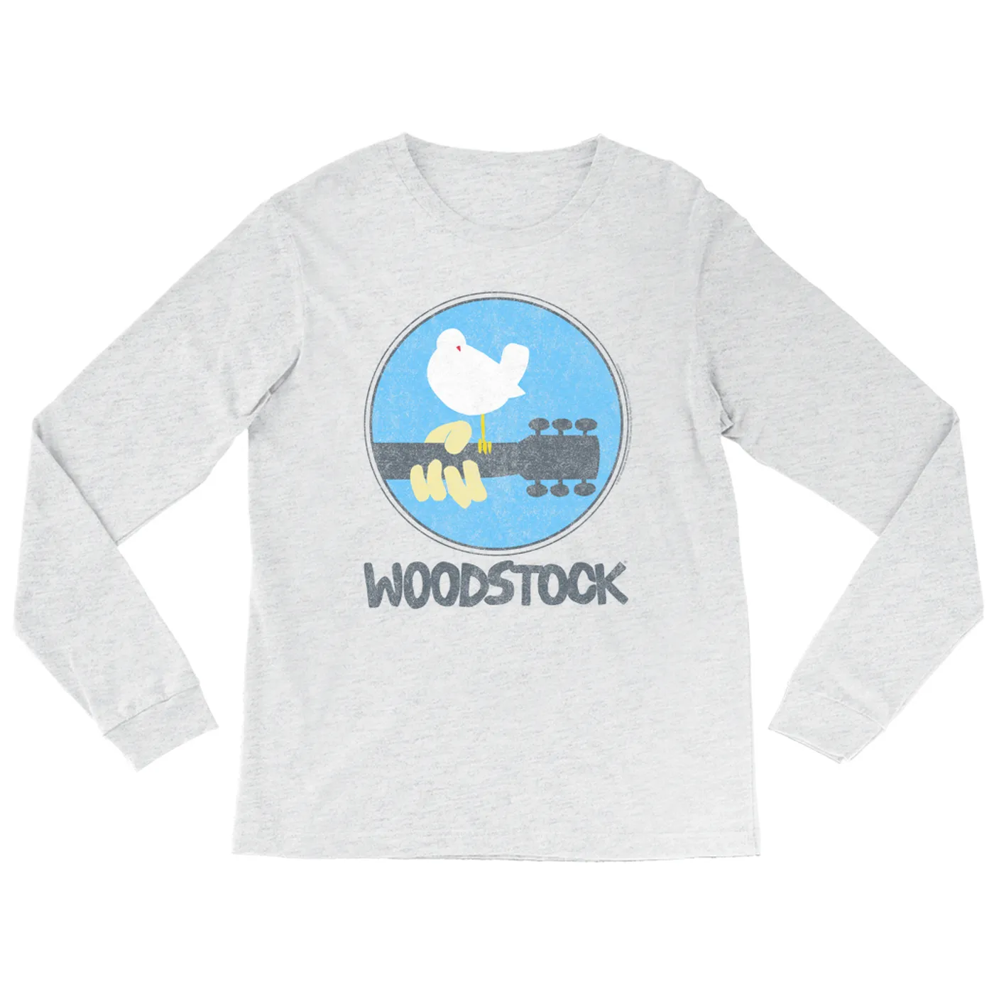 Woodstock Heather Long Sleeve Shirt | Woodstock Bird And Guitar Woodstock Shirt (Merchbar Exclusive)