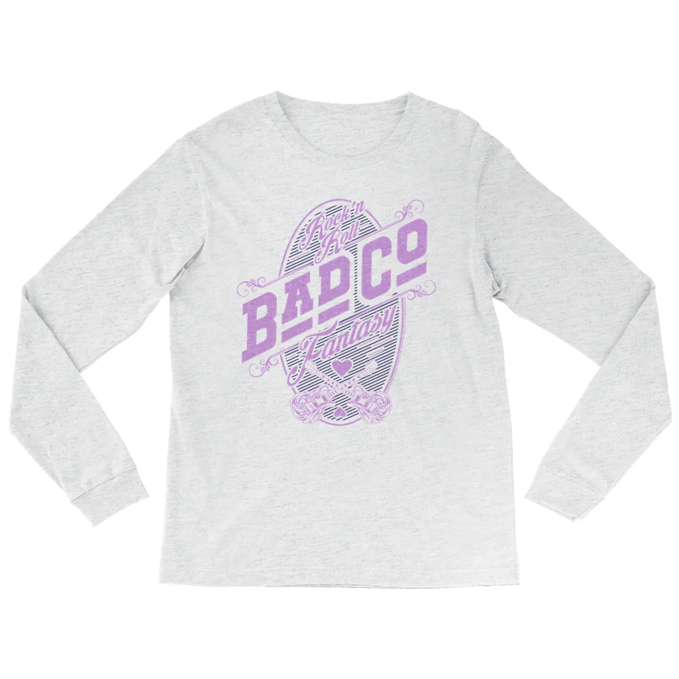 Bad Company Heather Long Sleeve Shirt | Rock N' Roll Fantasy Purple Bad Company Shirt