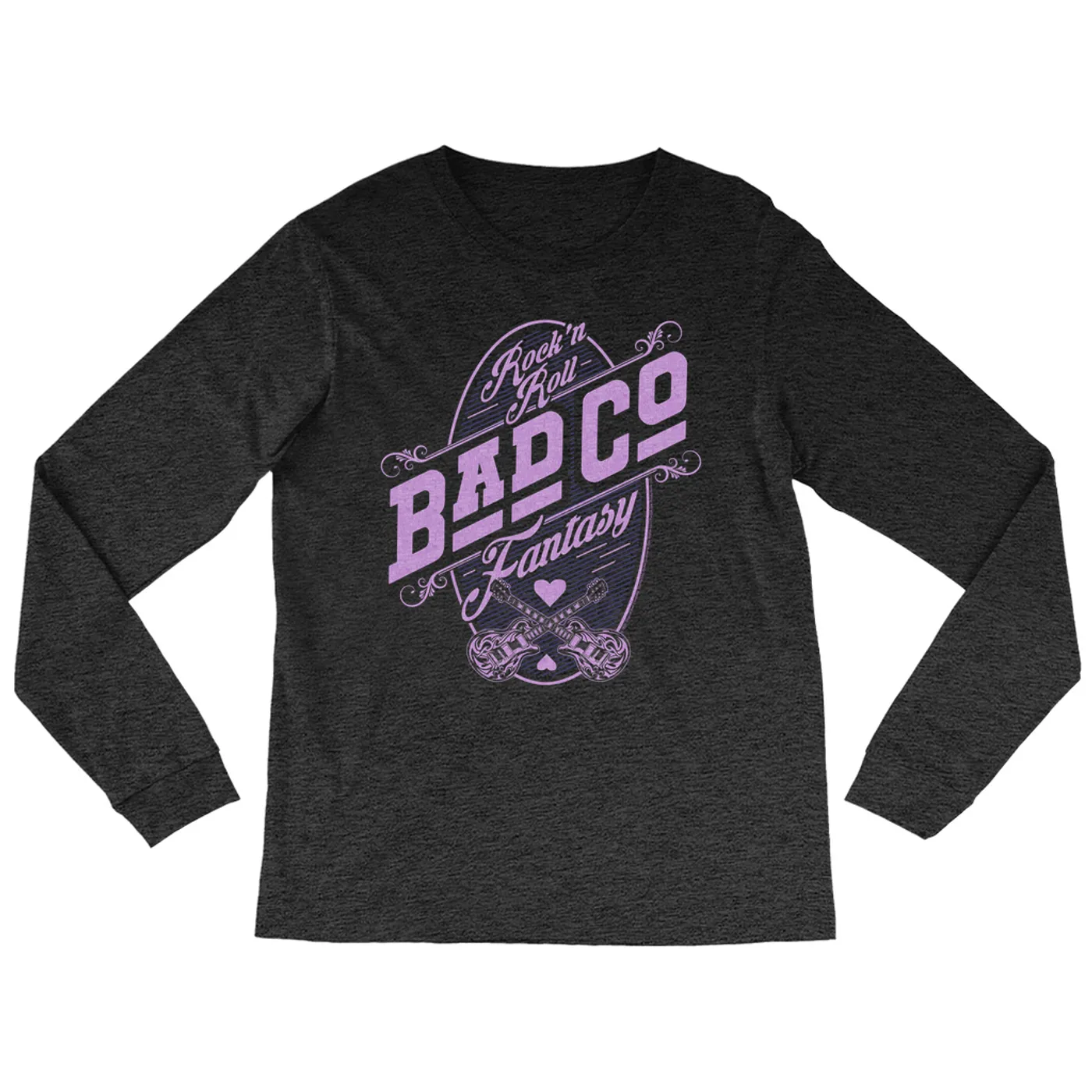 Bad Company Heather Long Sleeve Shirt | Rock N' Roll Fantasy Purple Bad Company Shirt