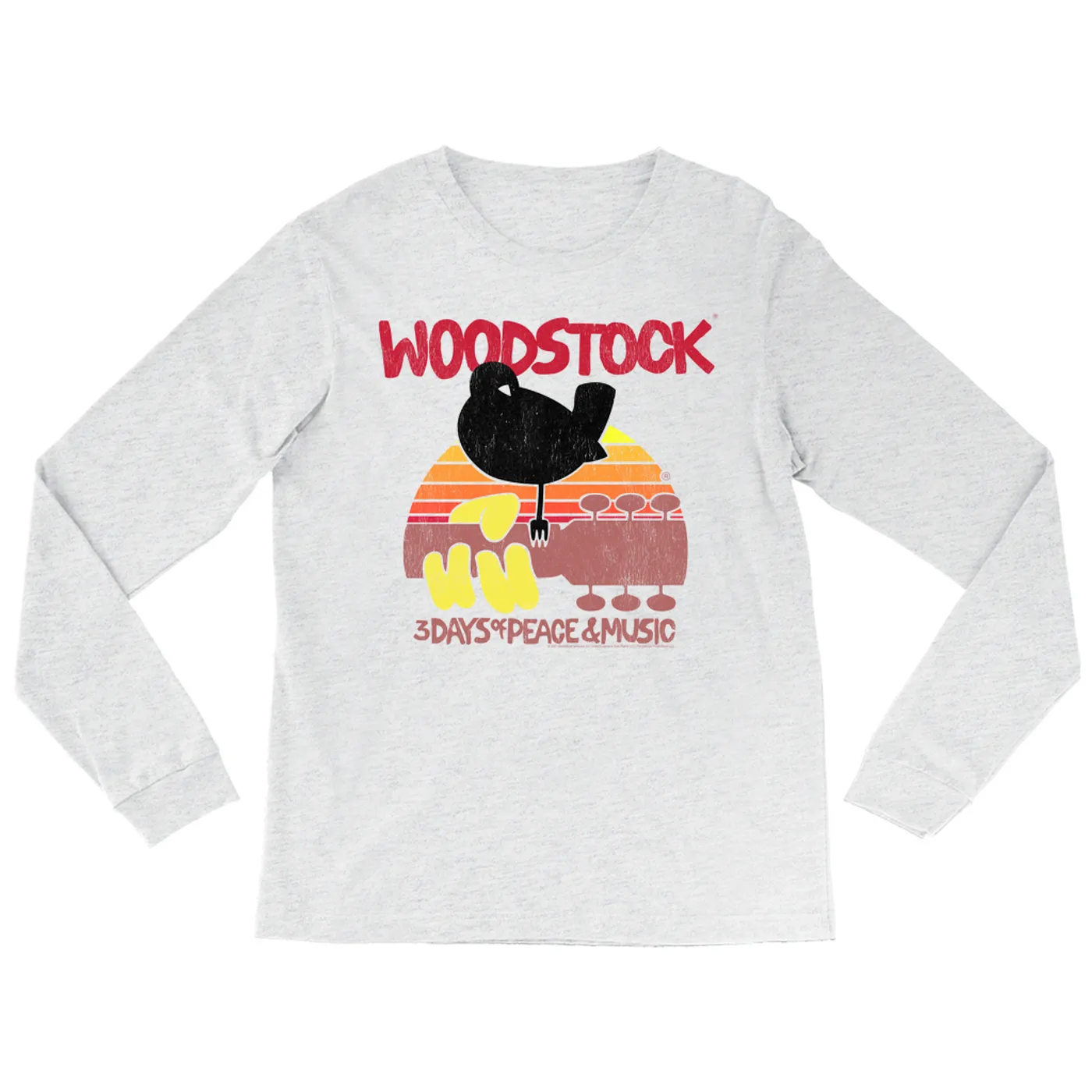 Woodstock Heather Long Sleeve Shirt | Bird And Guitar Woodstock Sunset Woodstock Shirt