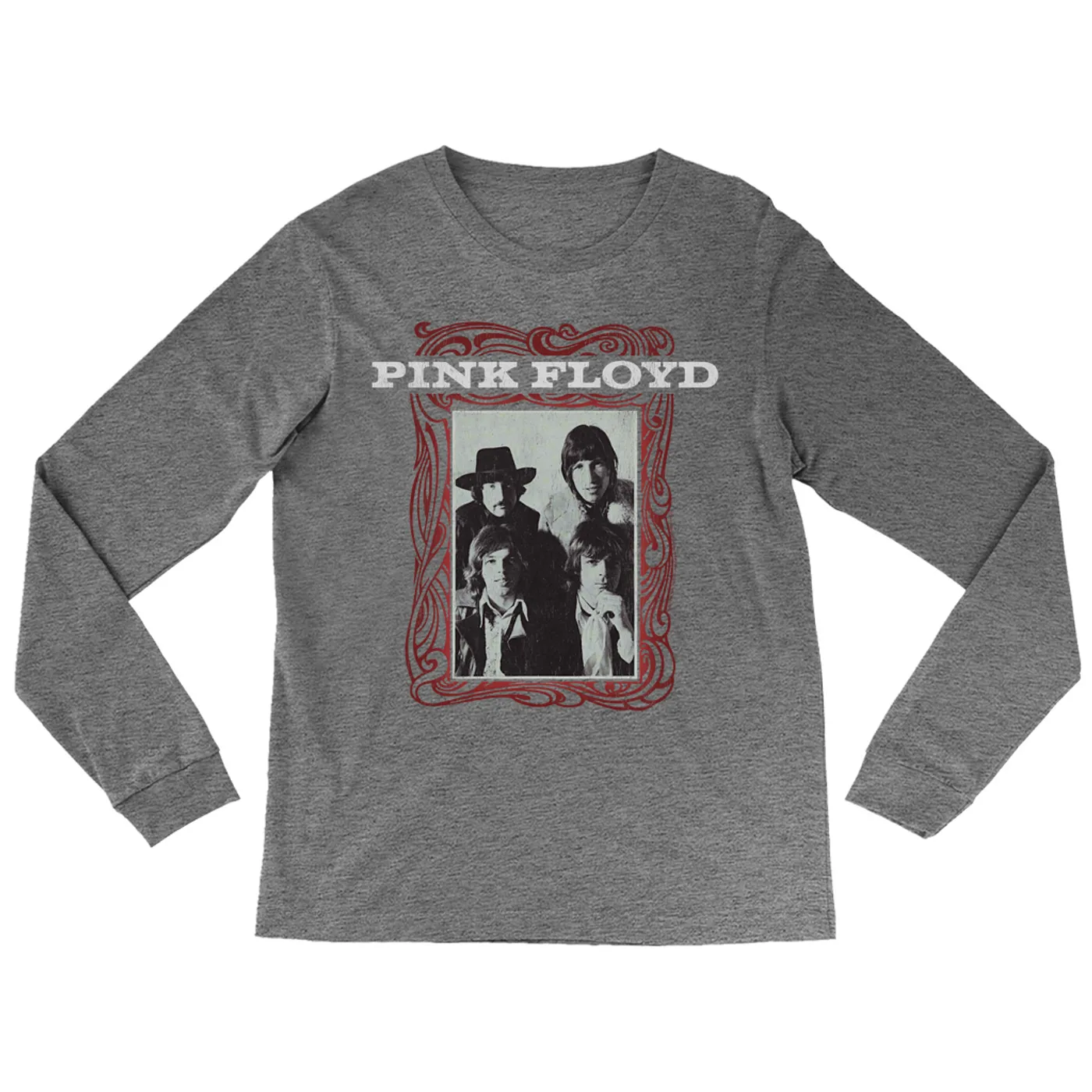 Pink Floyd Heather Long Sleeve Shirt | Point Me To The Sky Framed Album Art Distressed Pink Floyd Shirt (Merchbar Exclusive)
