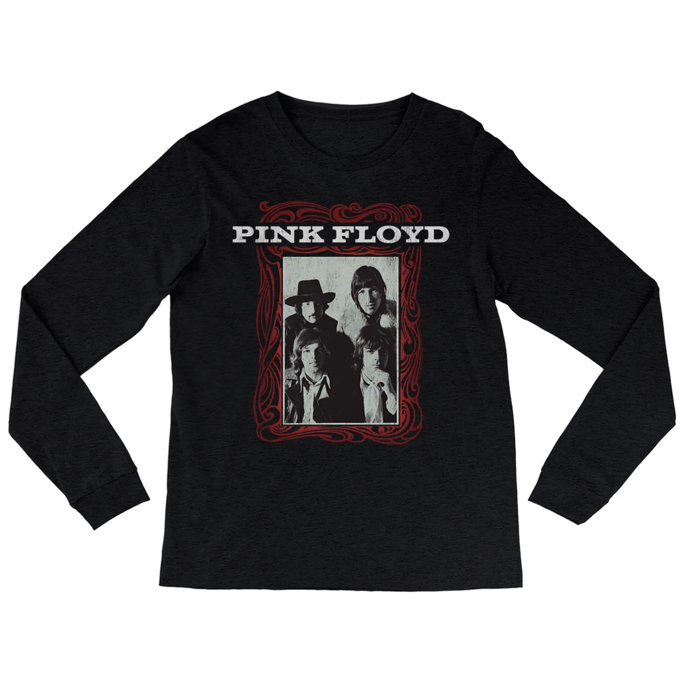 Pink Floyd Heather Long Sleeve Shirt | Point Me To The Sky Framed Album Art Distressed Pink Floyd Shirt (Merchbar Exclusive)