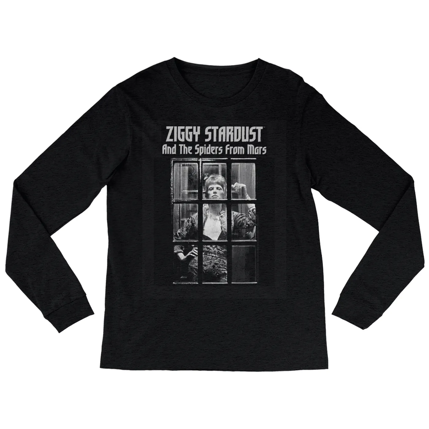 David Bowie Heather Long Sleeve Shirt | Ziggy Stardust And The Spiders From Mars Design White David Bowie Shirt