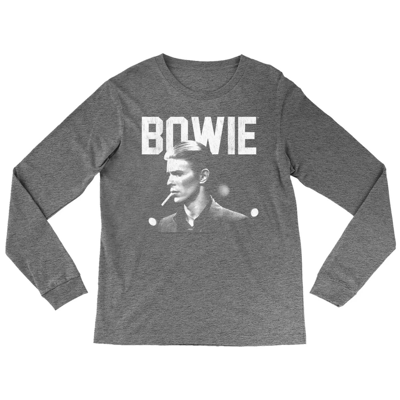 David Bowie Heather Long Sleeve Shirt | Bowie's The Man Who Fell To Earth Design David Bowie Shirt (Merchbar Exclusive)