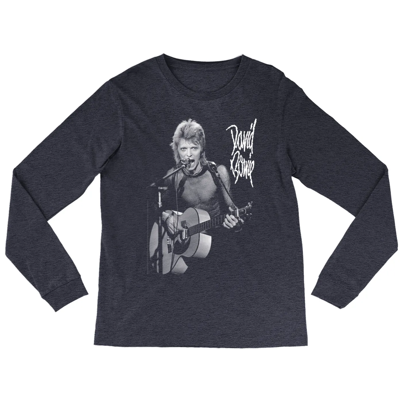David Bowie Heather Long Sleeve Shirt | Mick Rock Photo In Concert David Bowie Shirt