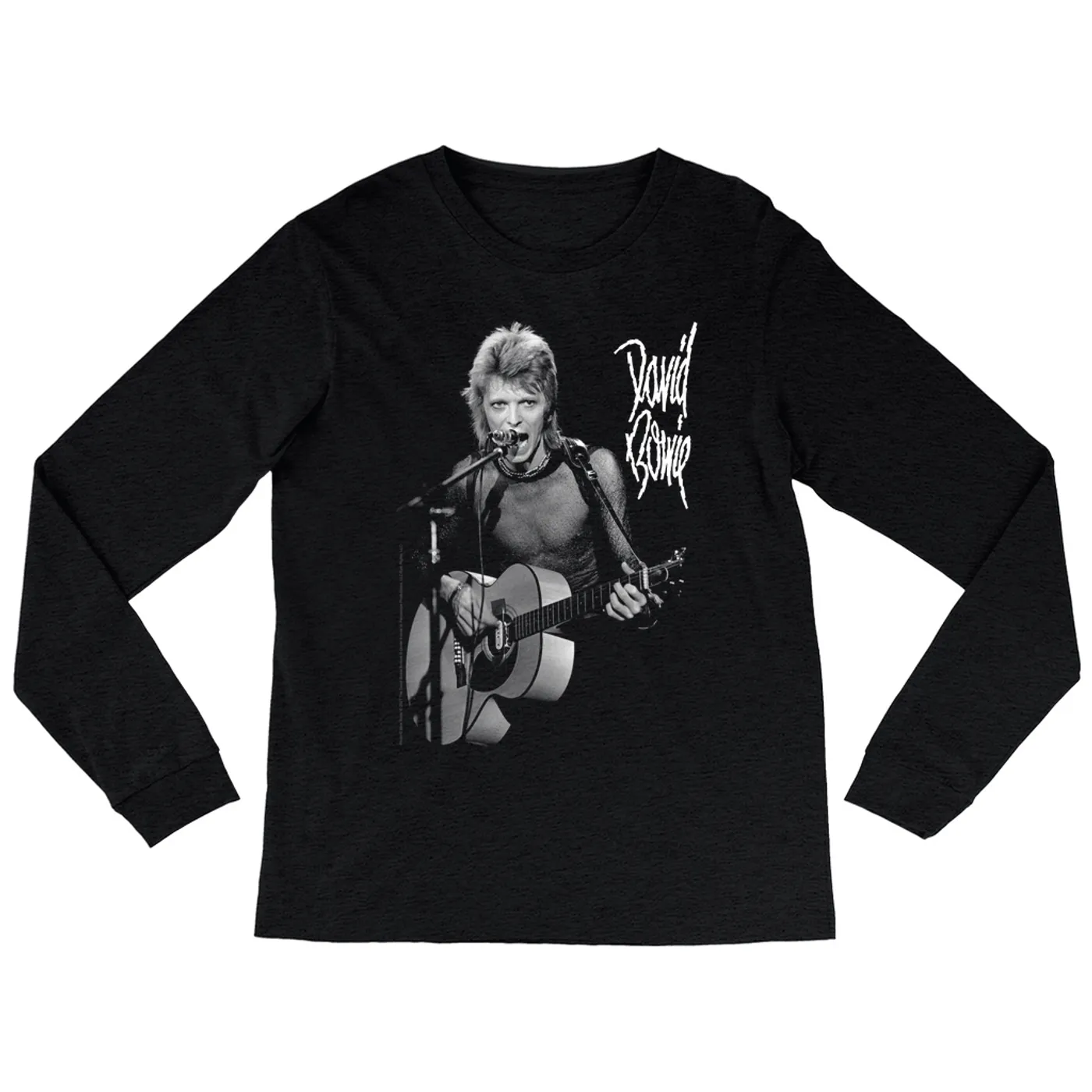 David Bowie Heather Long Sleeve Shirt | Mick Rock Photo In Concert David Bowie Shirt