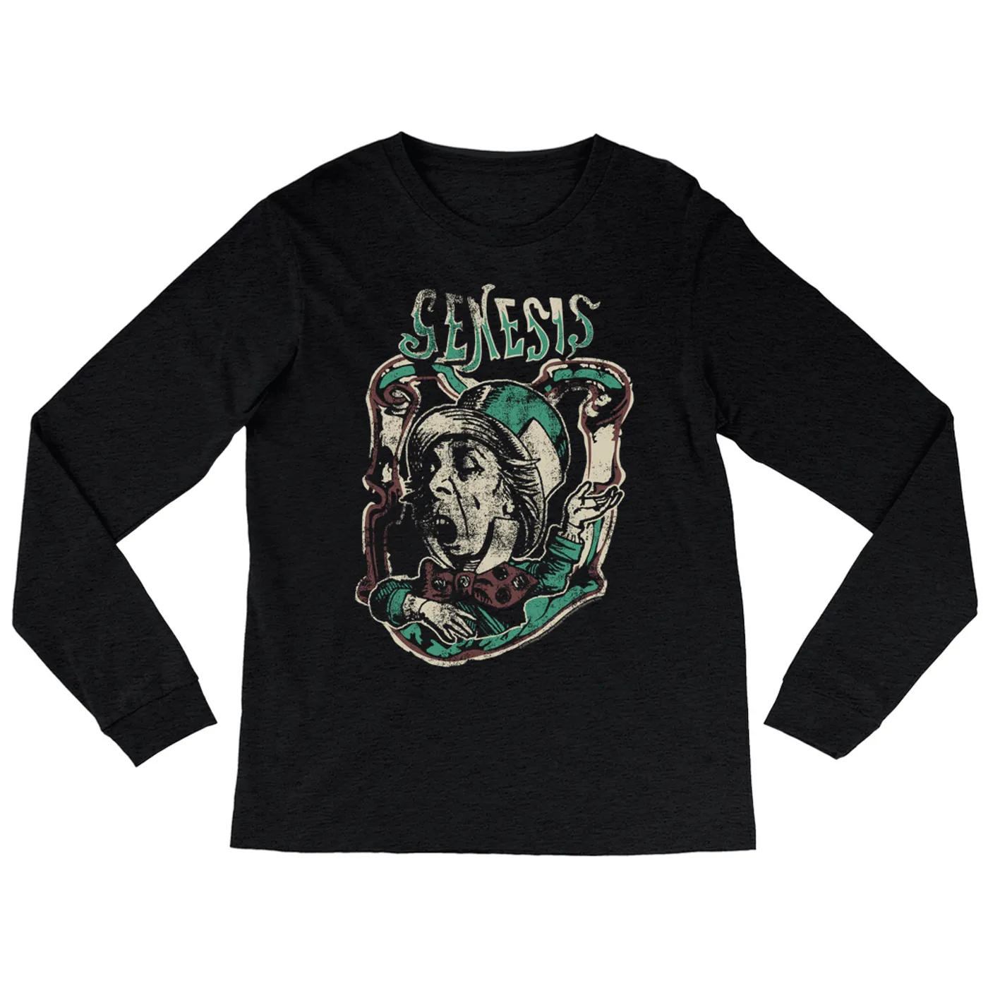 Genesis Heather Long Sleeve Shirt | Genesis And The Mad Hatter Distressed Genesis Shirt