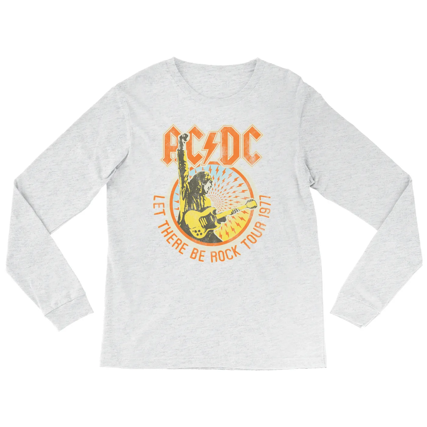 AC/DC Heather Long Sleeve Shirt | Let There Be Rock Tour 1977 ACDC Shirt