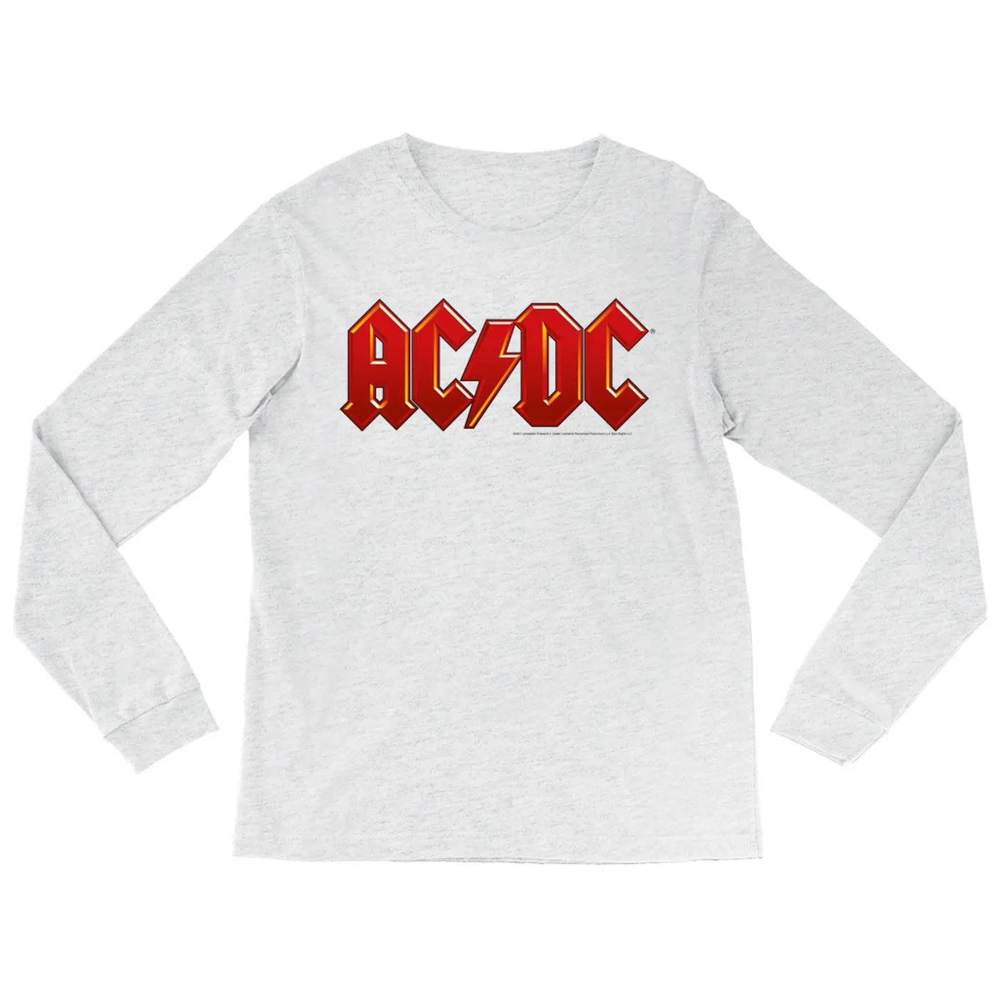 ACDC Heather Long Sleeve Shirt | AC/DC Classic Red and Yellow Logo ACDC Shirt
