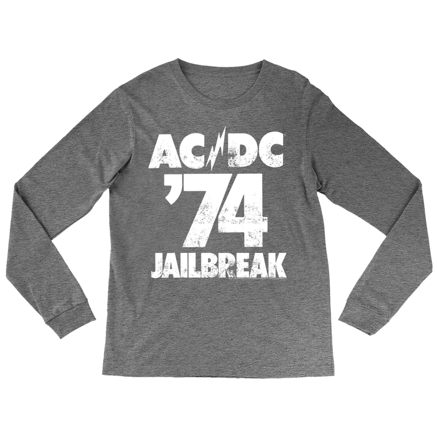 AC/DC Heather Long Sleeve Shirt | Jailbreak 1974 ACDC Shirt