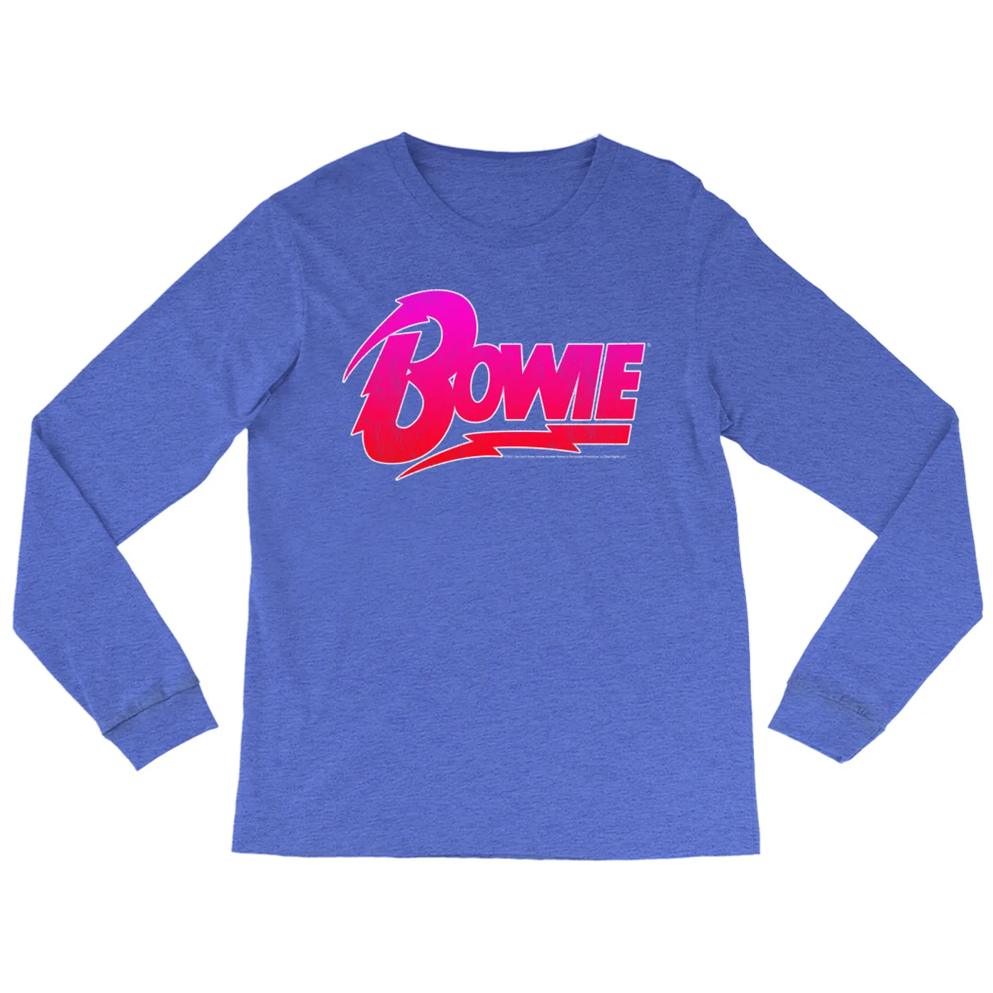 David Bowie Heather Long Sleeve Shirt | Pink and Red Bowie Logo David Bowie Shirt (Merchbar Exclusive)