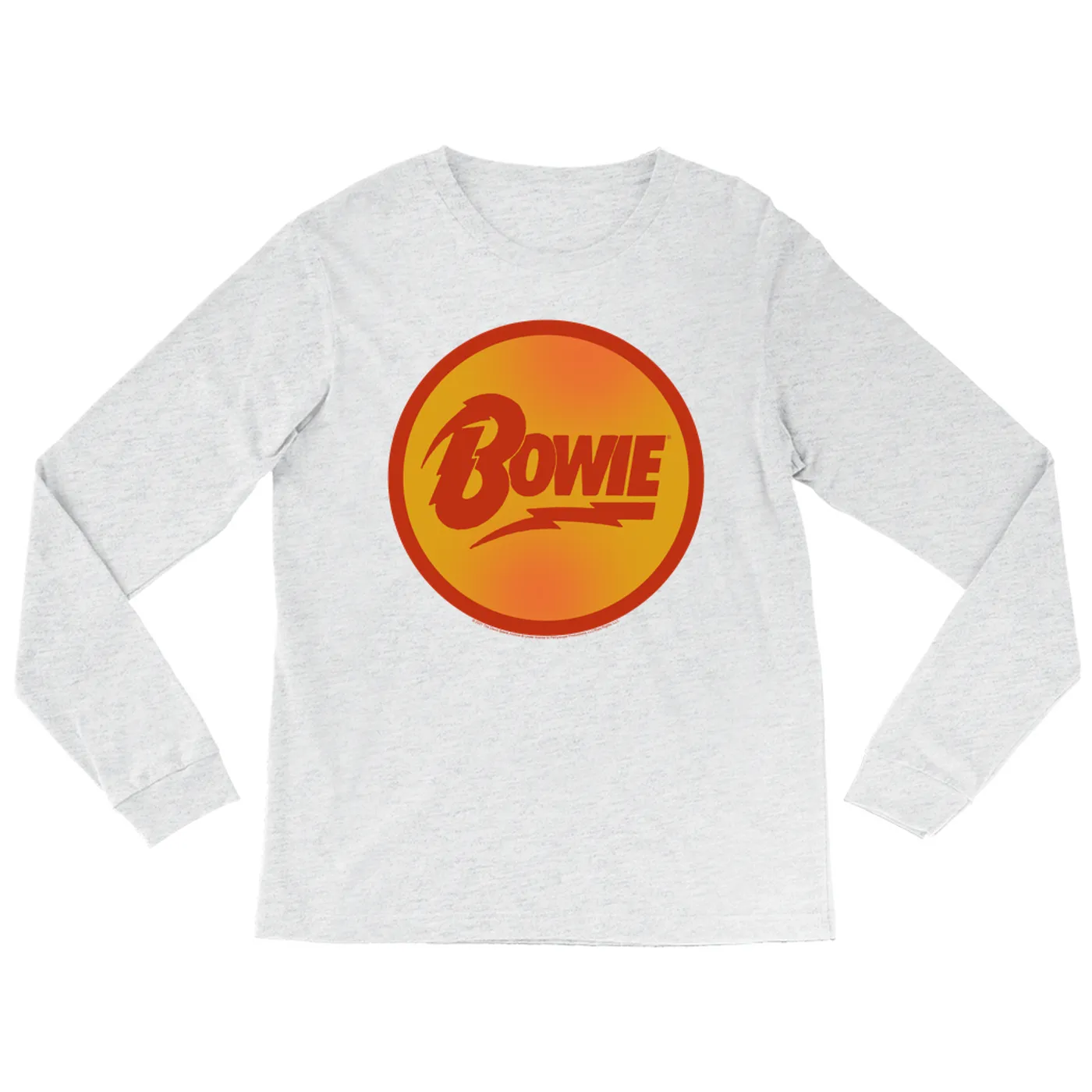 David Bowie Heather Long Sleeve Shirt | Bowie Orange And Red Circle Logo David Bowie Shirt