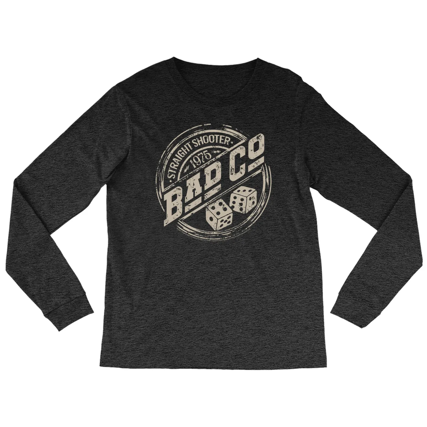Bad Company Heather Long Sleeve Shirt | Straight Shooter 1975 Distressed Bad Company Shirt