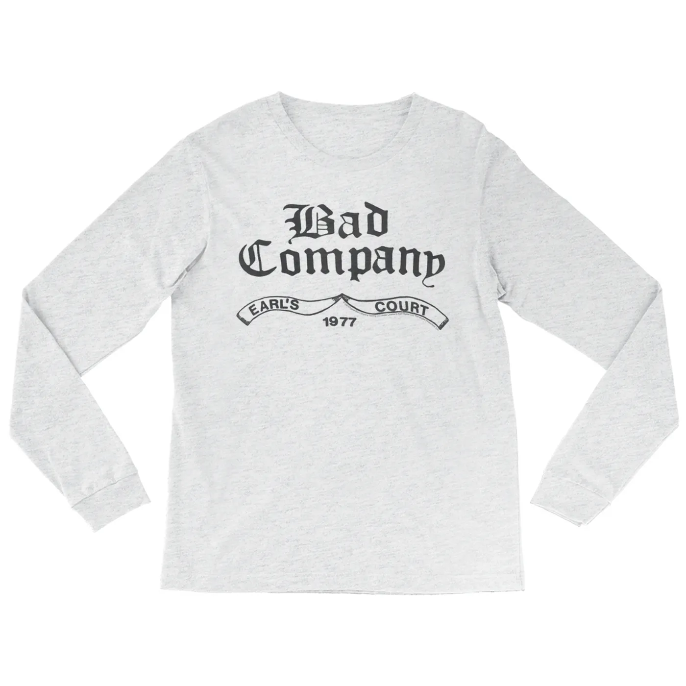 Bad Company Heather Long Sleeve Shirt | Earl's Court 1977 Concert Bad Company Shirt