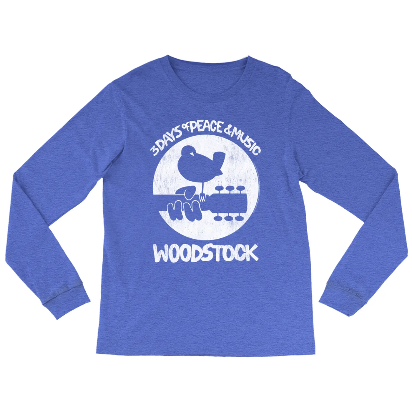 Woodstock Heather Long Sleeve Shirt | Woodstock Bird And Guitar All In White Woodstock Shirt