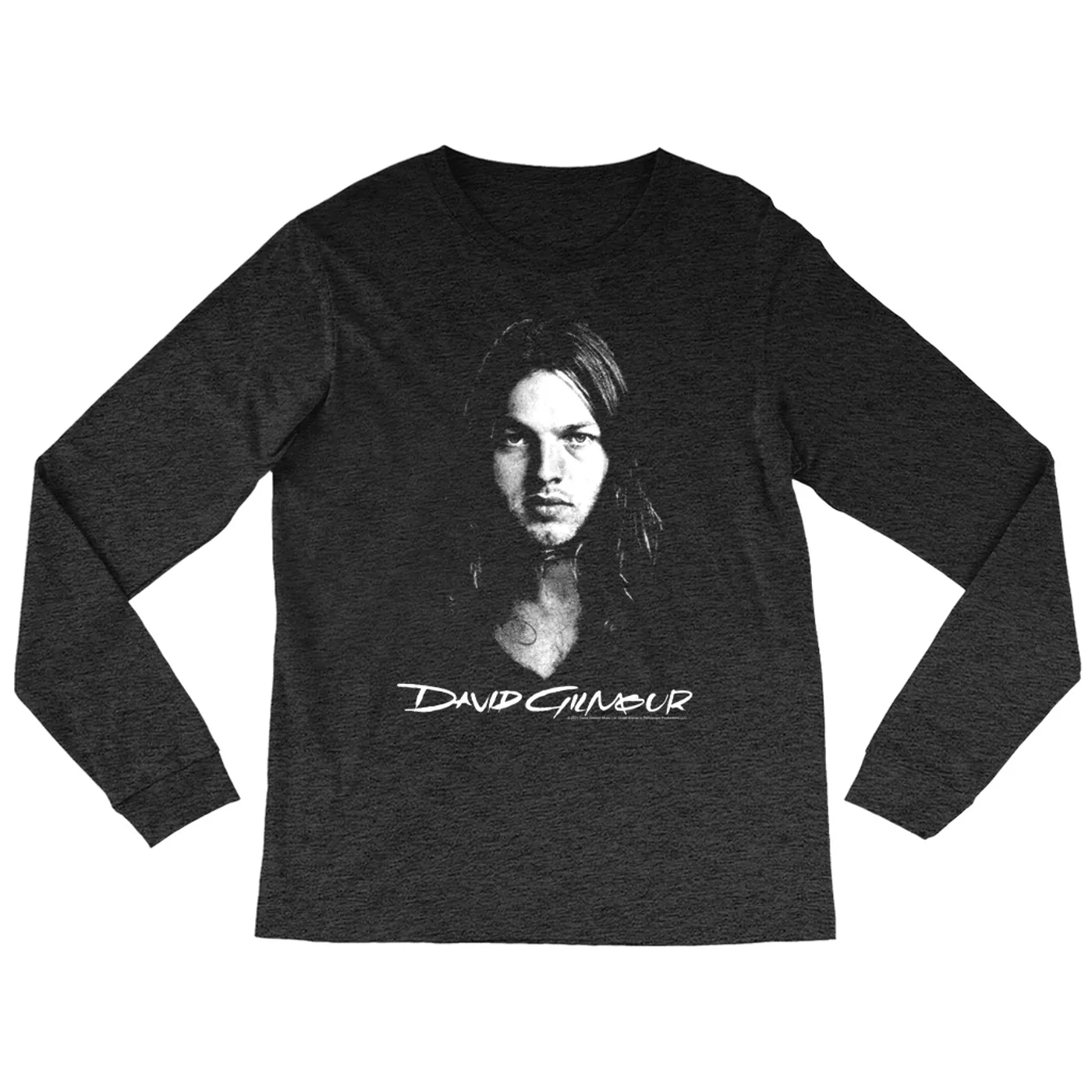David Gilmour Heather Long Sleeve Shirt | David Gilmour Portrait And Logo David Gilmour Shirt