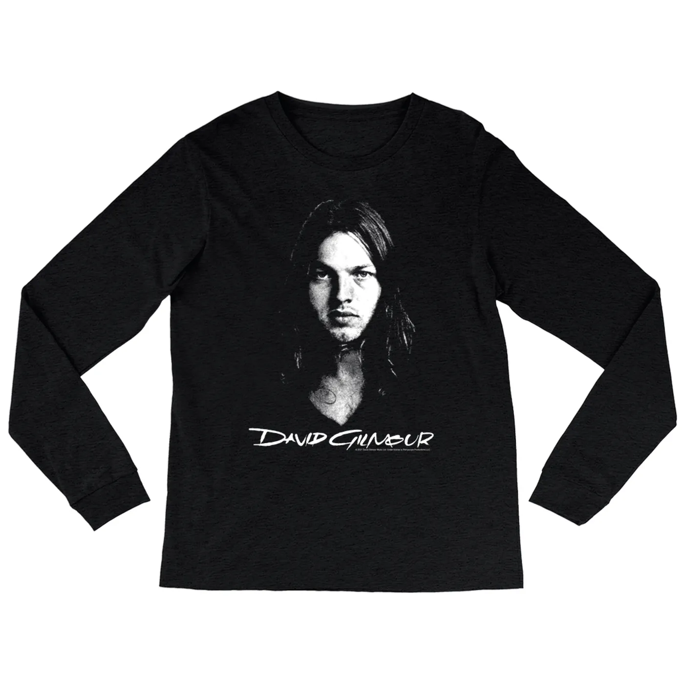 David Gilmour Heather Long Sleeve Shirt | David Gilmour Portrait And Logo David Gilmour Shirt