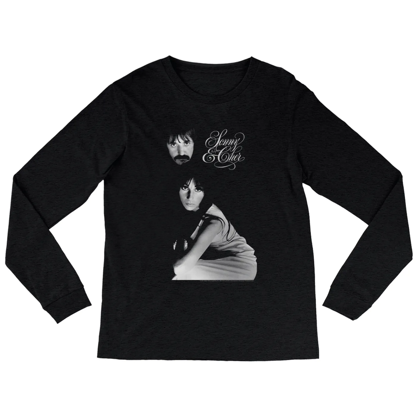 Sonny & Cher Heather Long Sleeve Shirt | The Two Of Us Photo And Logo Sonny and Cher Shirt (Merchbar Exclusive)