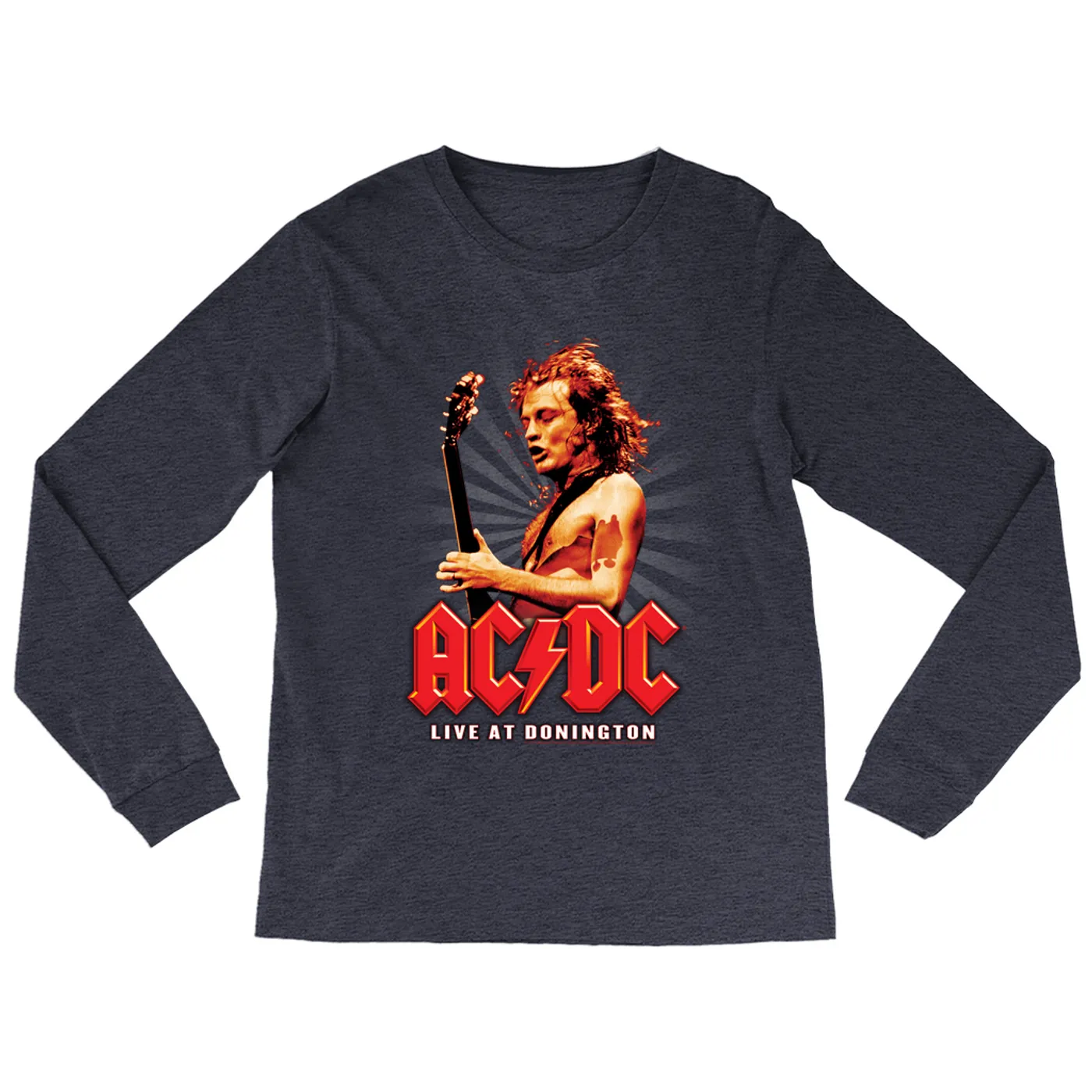 AC/DC Heather Long Sleeve Shirt | Live At Donington Concert ACDC Shirt (Merchbar Exclusive)
