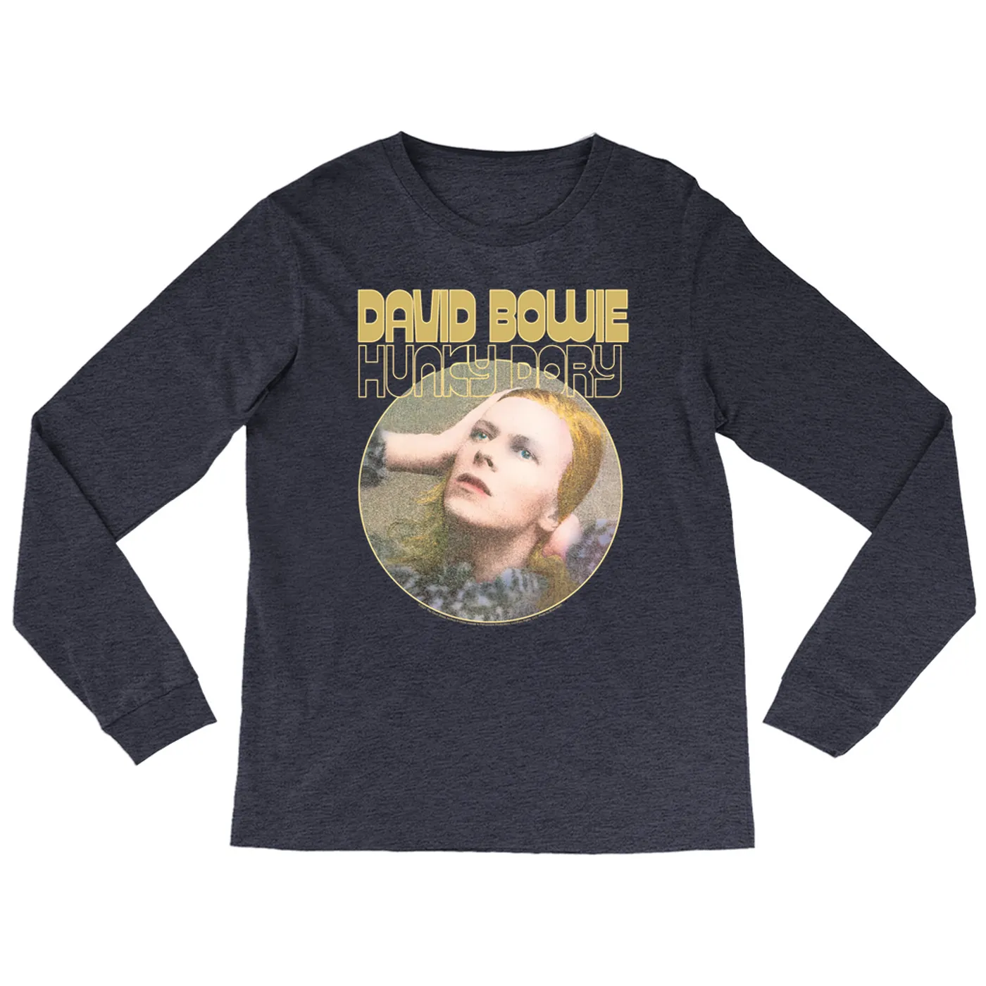 David Bowie Heather Long Sleeve Shirt | Hunky Dory Album Design David Bowie Shirt