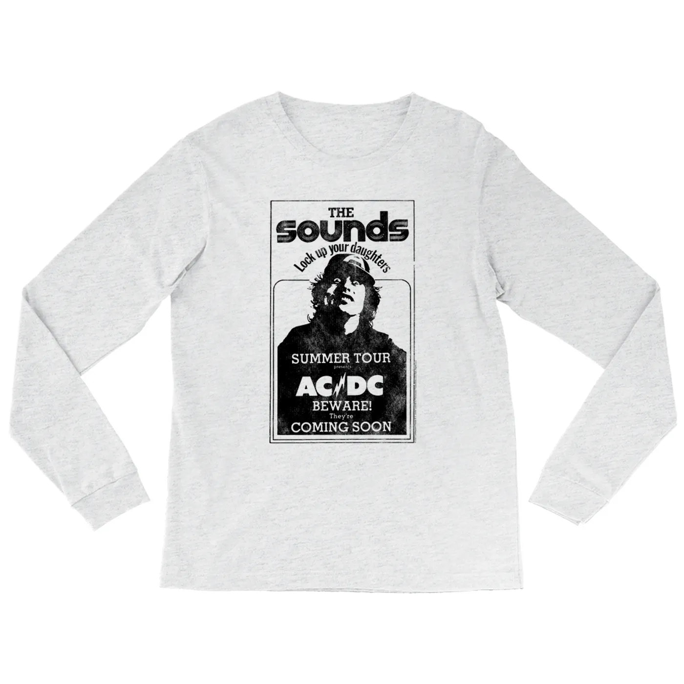 AC/DC Heather Long Sleeve Shirt | The Sounds Summer Concert Tour ACDC Shirt