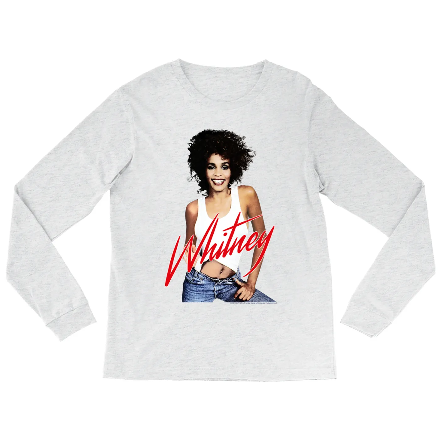 Whitney Houston Heather Long Sleeve Shirt | Just Whitney Whitney Houston Shirt