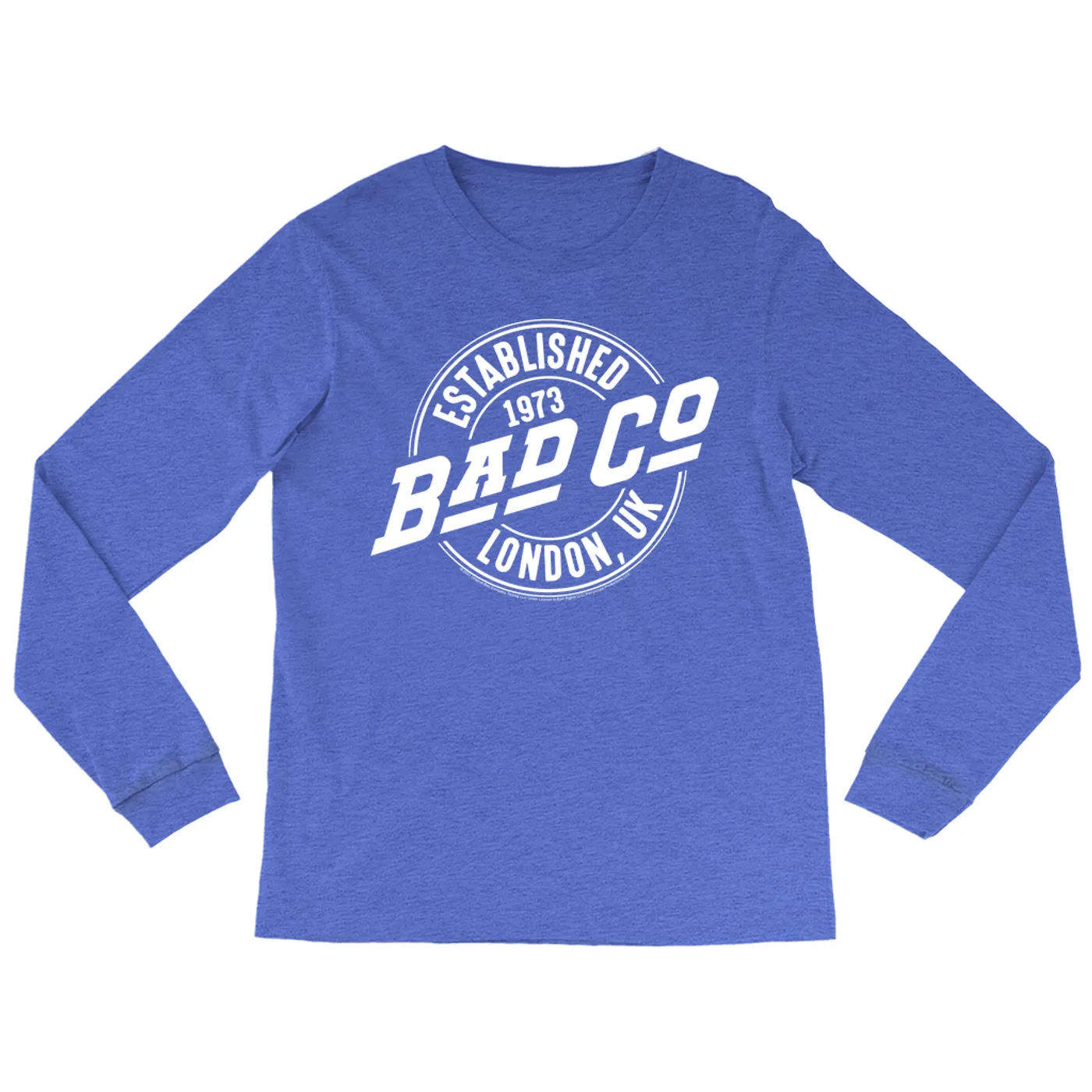 Bad Company Heather Long Sleeve Shirt | Established 1973 London UK Logo Bad Company Shirt