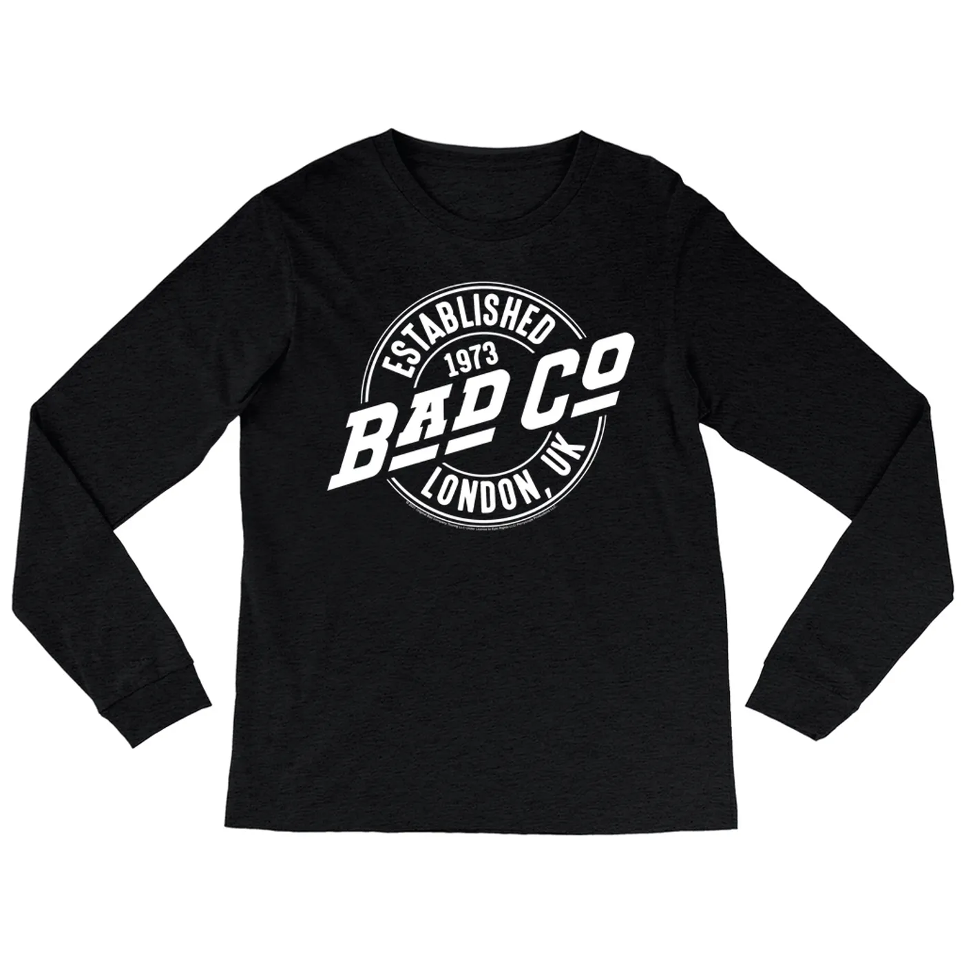 Bad Company Heather Long Sleeve Shirt | Established 1973 London UK Logo Bad Company Shirt