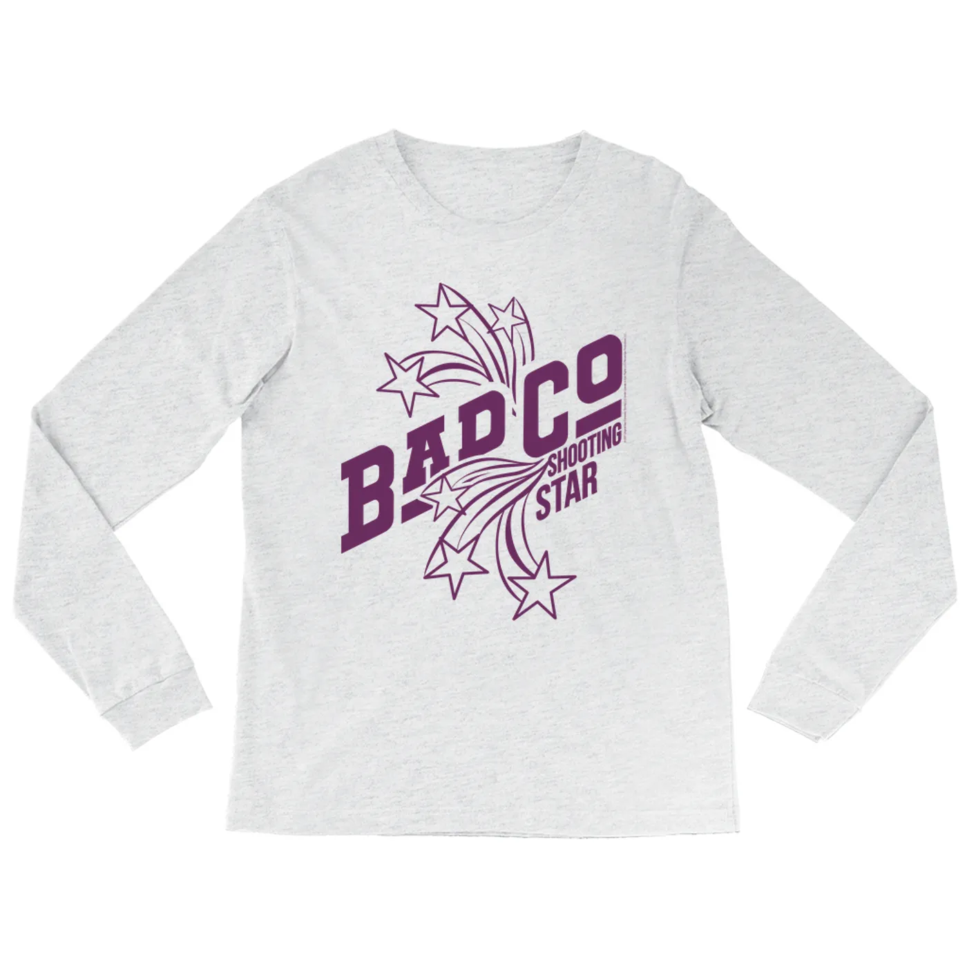 Bad Company Heather Long Sleeve Shirt | Shooting Star In Purple Bad Company Shirt