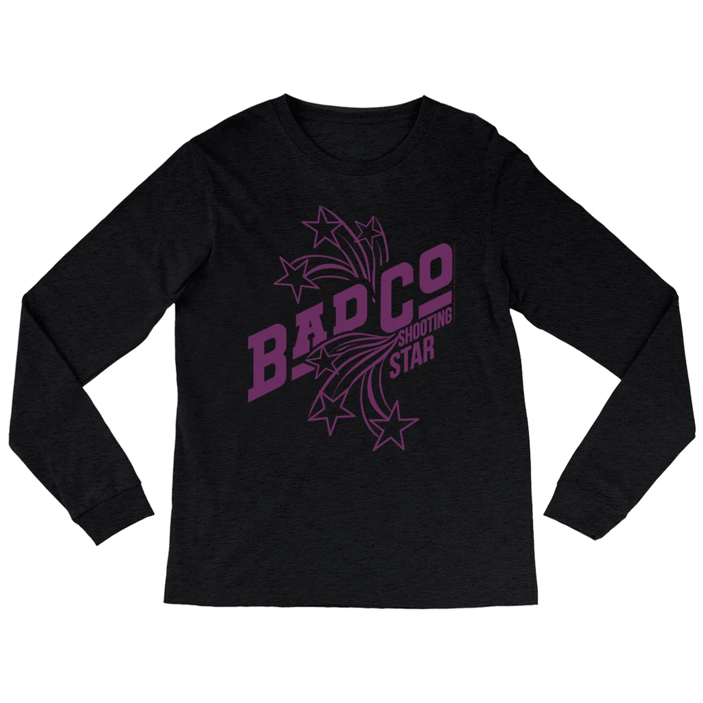 Bad Company Heather Long Sleeve Shirt | Shooting Star In Purple Bad Company Shirt