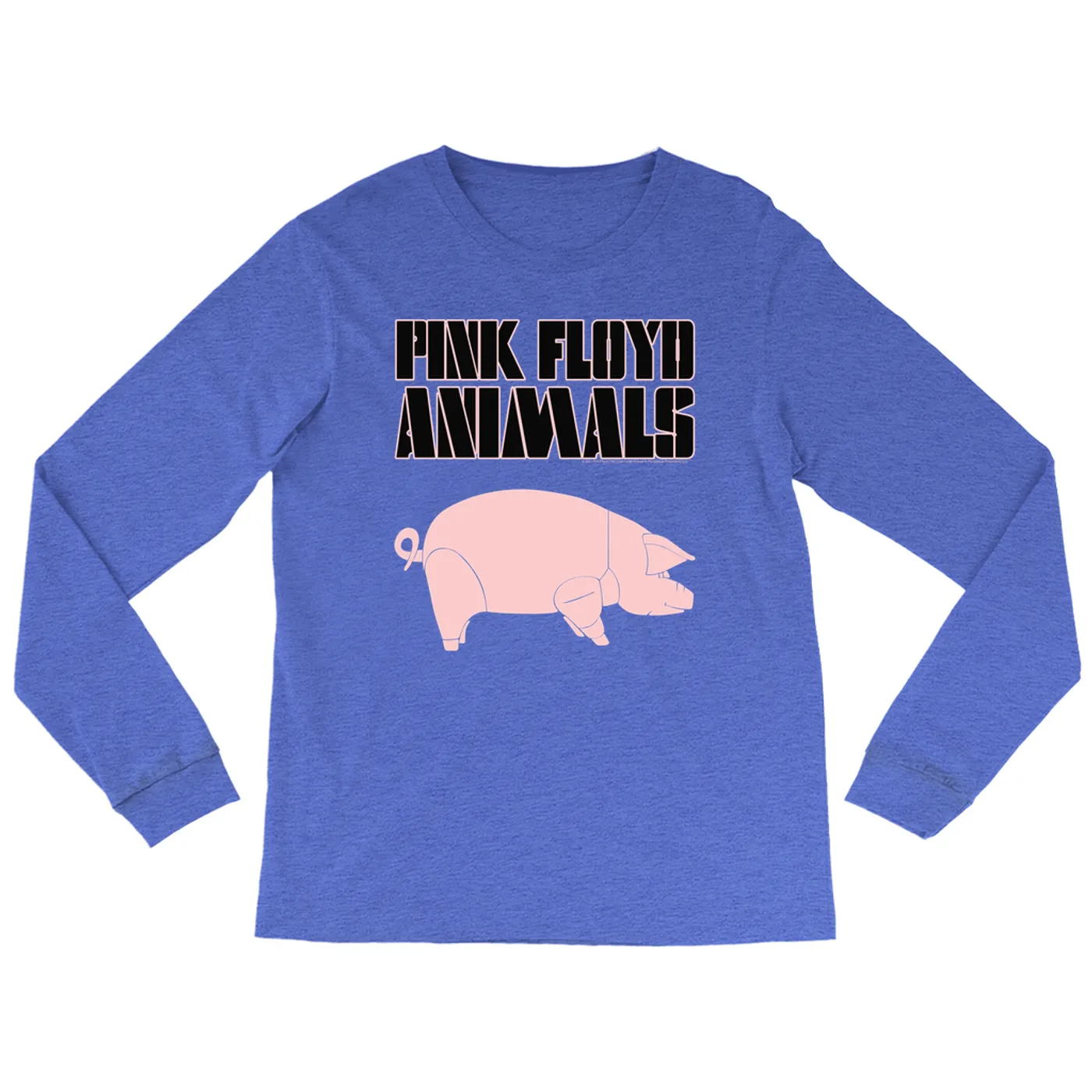 Pink Floyd Heather Long Sleeve Shirt | Animals Album Pig Pink Floyd Shirt