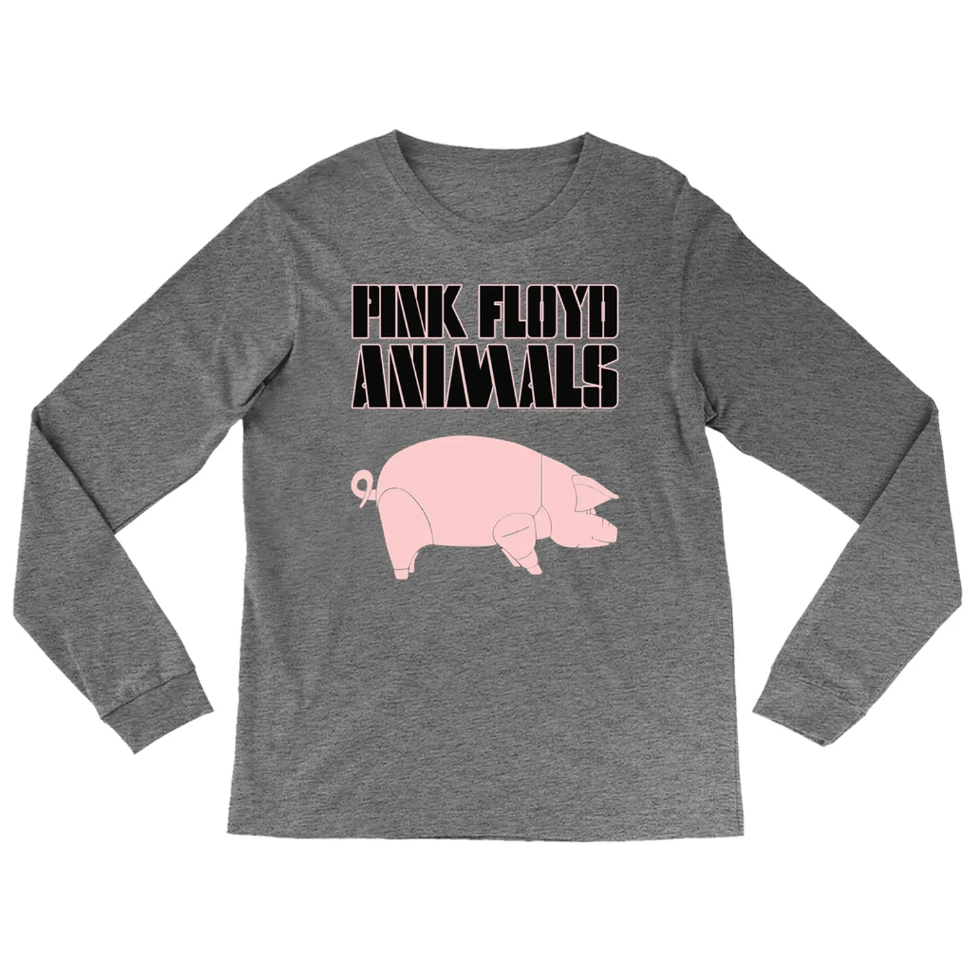 Pink Floyd Heather Long Sleeve Shirt | Animals Album Pig Pink Floyd Shirt