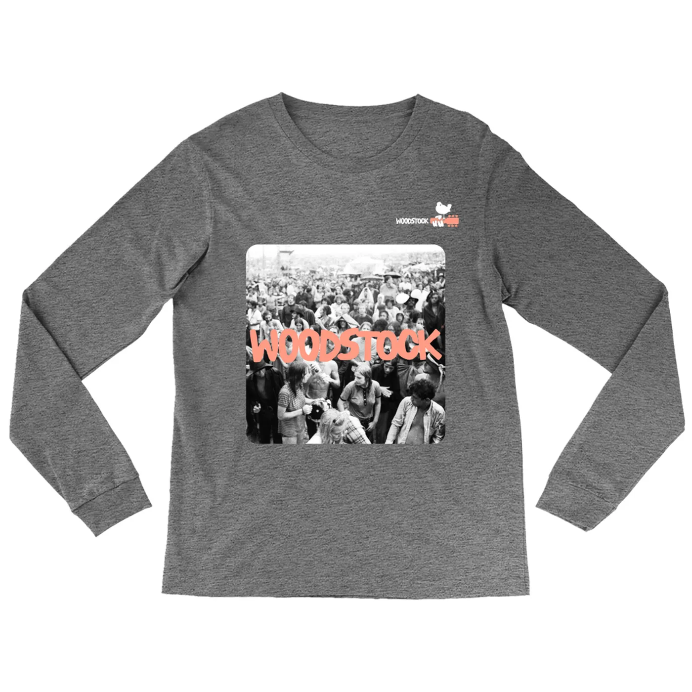 Woodstock Heather Long Sleeve Shirt | Festival Concert Photo Woodstock Shirt