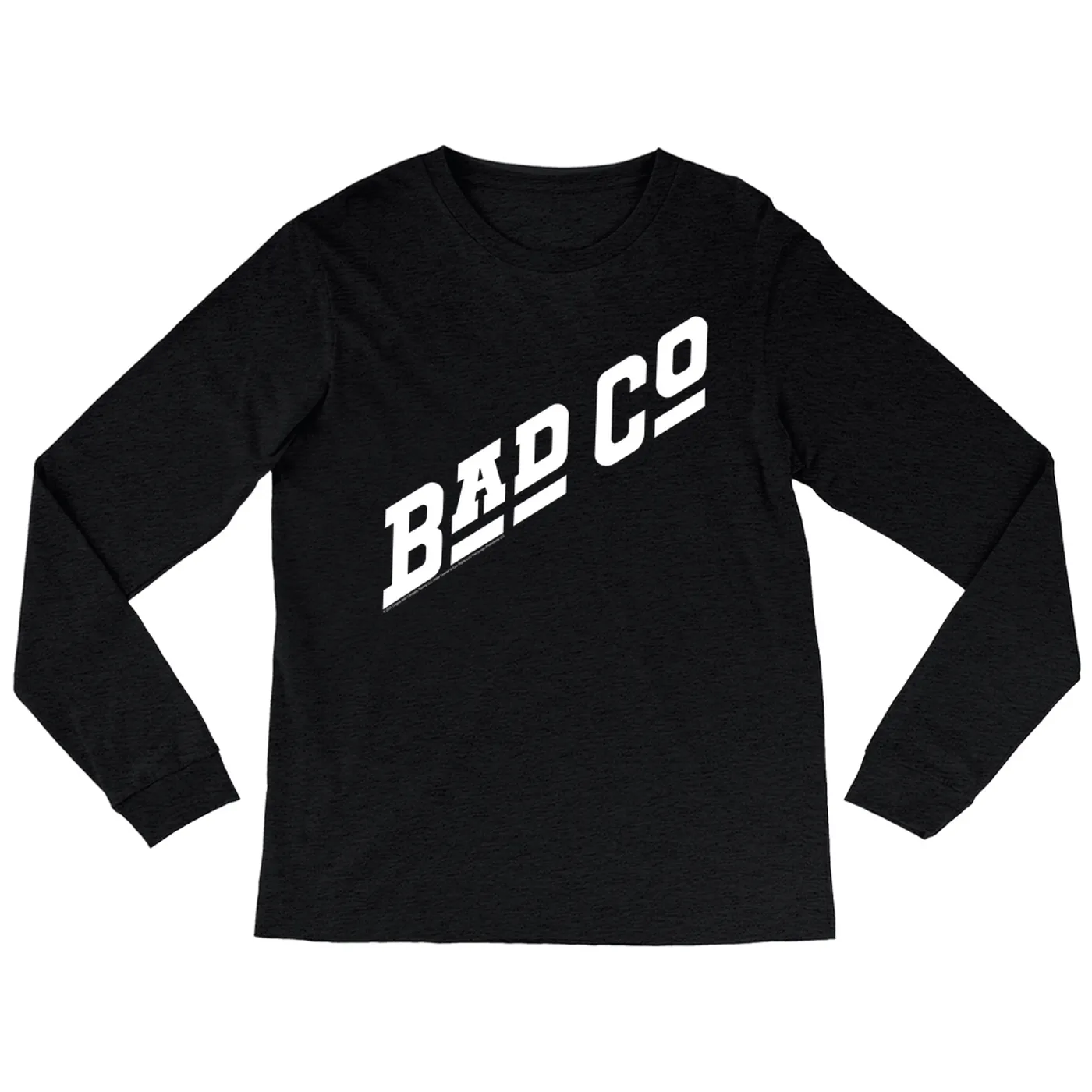 Bad Company Heather Long Sleeve Shirt | Classic Bad Company Logo White Bad Company Shirt