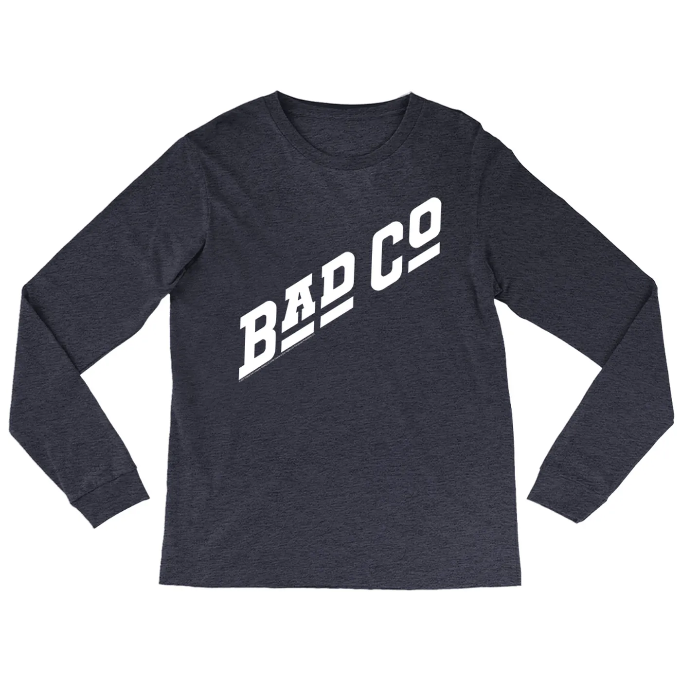 Bad Company Heather Long Sleeve Shirt | Classic Bad Company Logo White Bad Company Shirt
