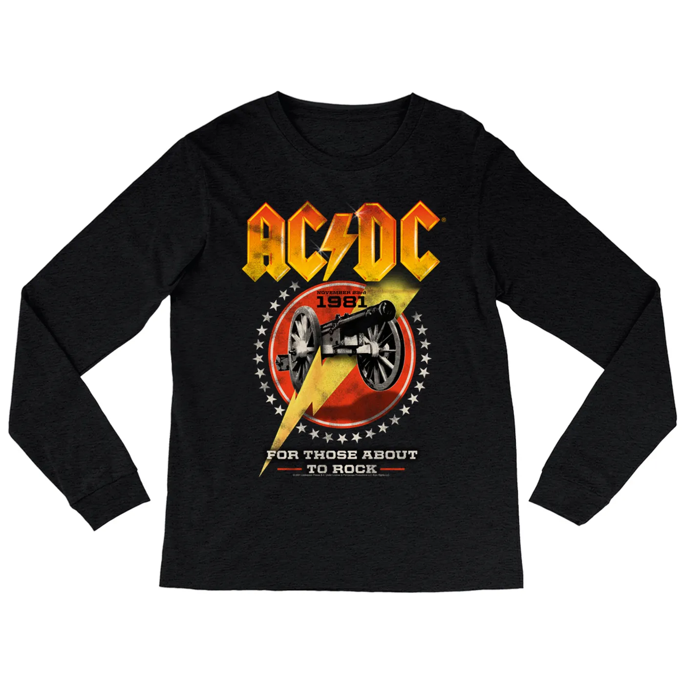 AC/DC Heather Long Sleeve Shirt | For Those About To Rock Tour 1981 ACDC Shirt
