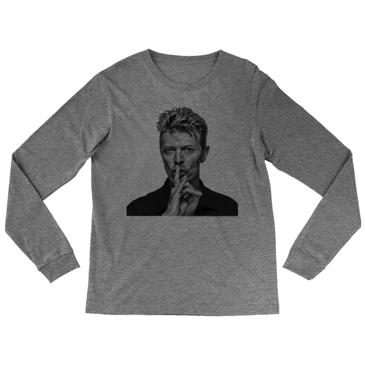 David Bowie Heather Long Sleeve Shirt | Bowie Black And White Photo David Bowie Shirt